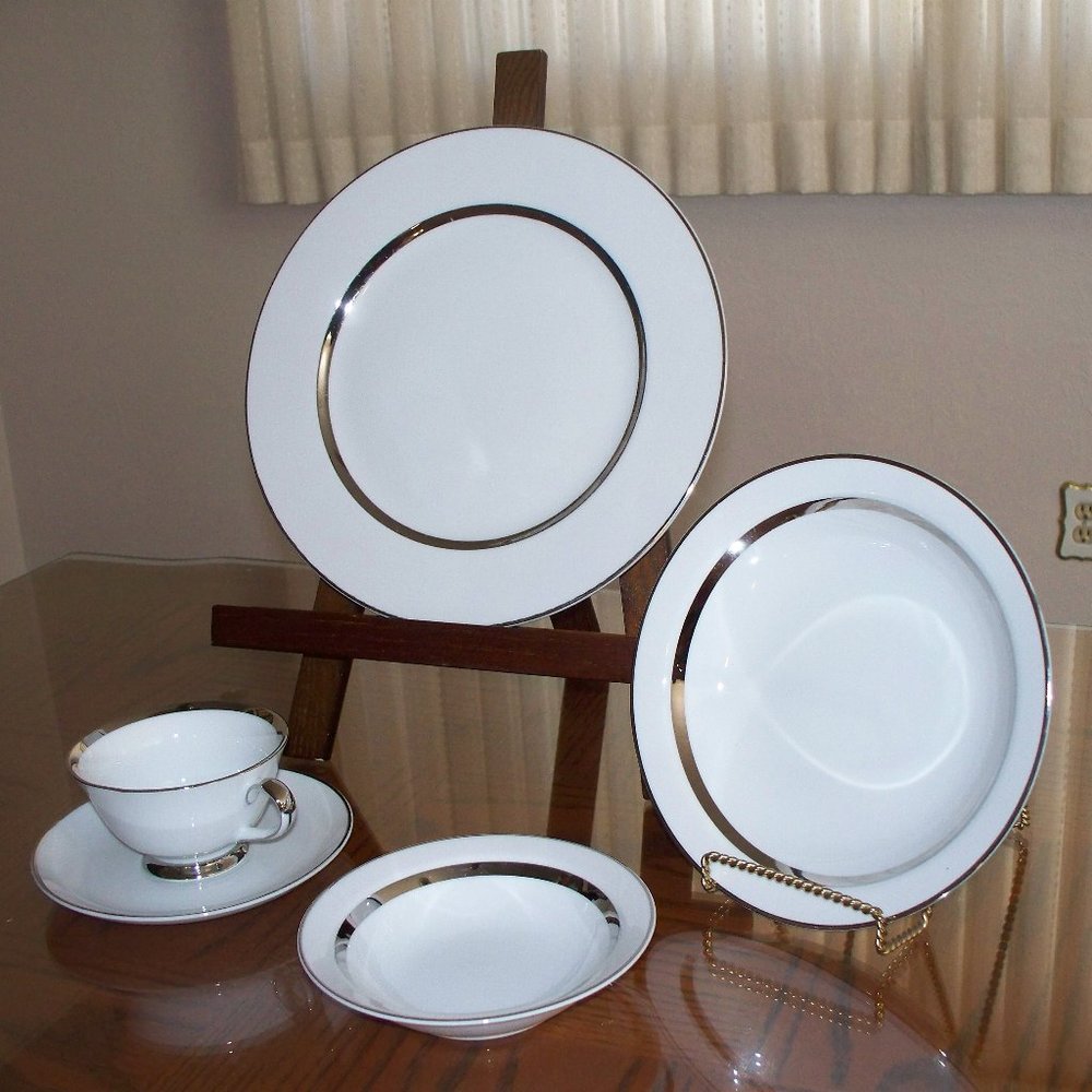 Vintage China Dishes two eight piece sets Harmony House Silver Rhapsody 3506
